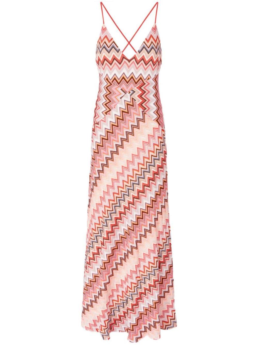 zigzag-pattern maxi dress