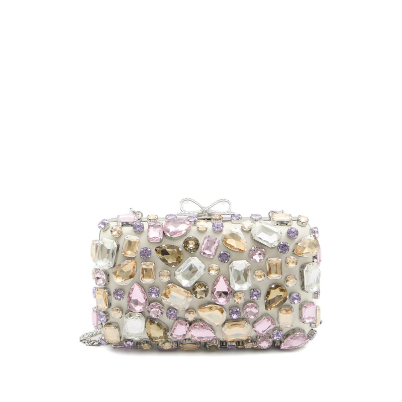 Self-portrait Crystal-embellished Clutch Bag