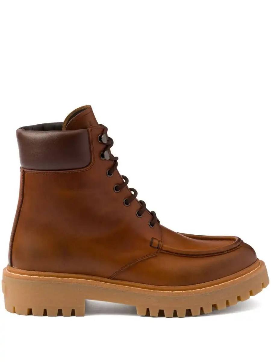 lug-sole leather boots