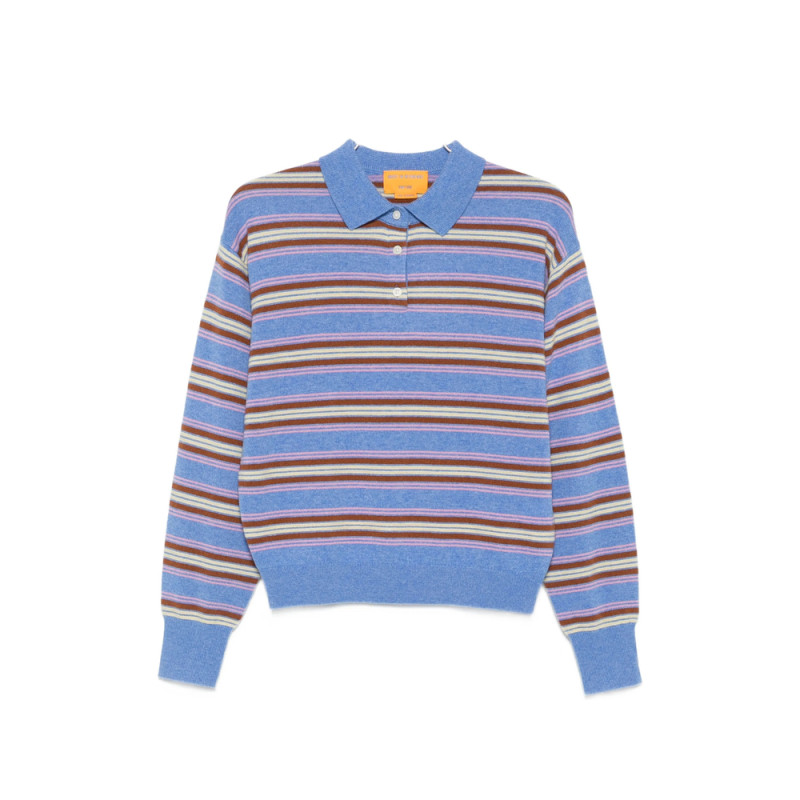 Guest In Residence Striped Long-sleeves Polo Top