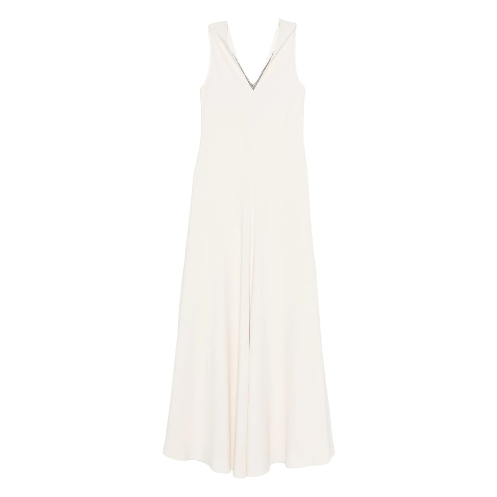 Brunello Cucinelli V-neck Sleeveless Maxi Dress