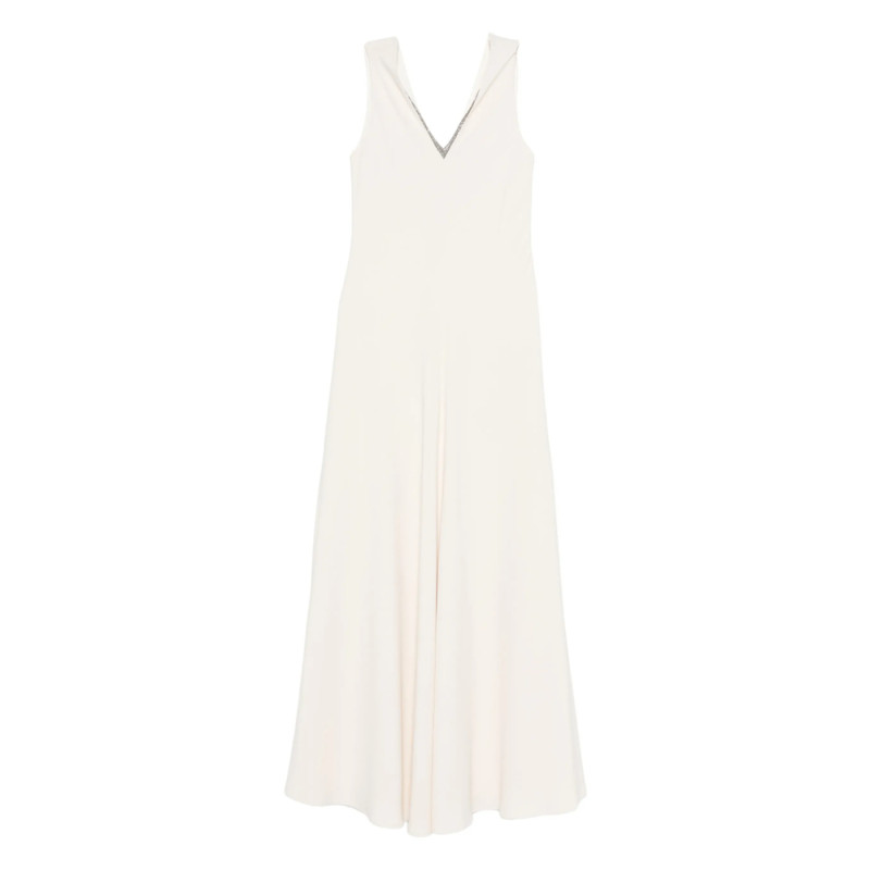 Brunello Cucinelli V-neck Sleeveless Maxi Dress