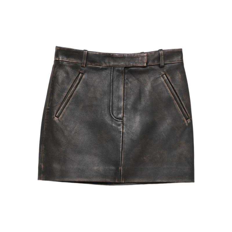 Tela Leather Mini Skirt