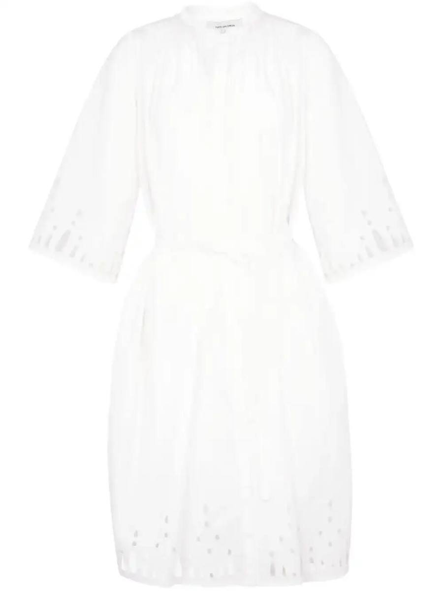 pleated midi dress