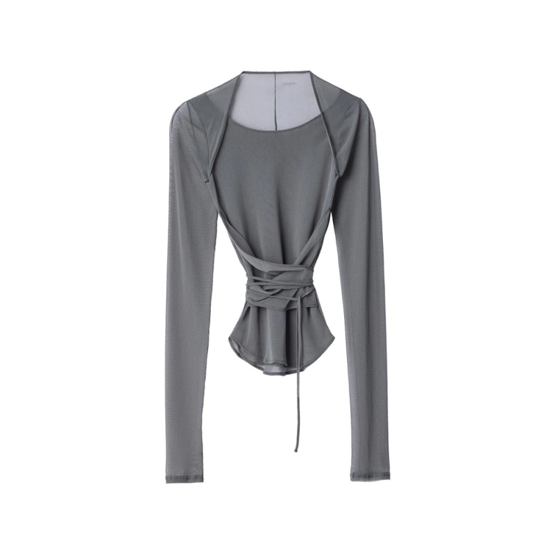 Lemaire Ballerina Wrap Top In Mesh Jersey