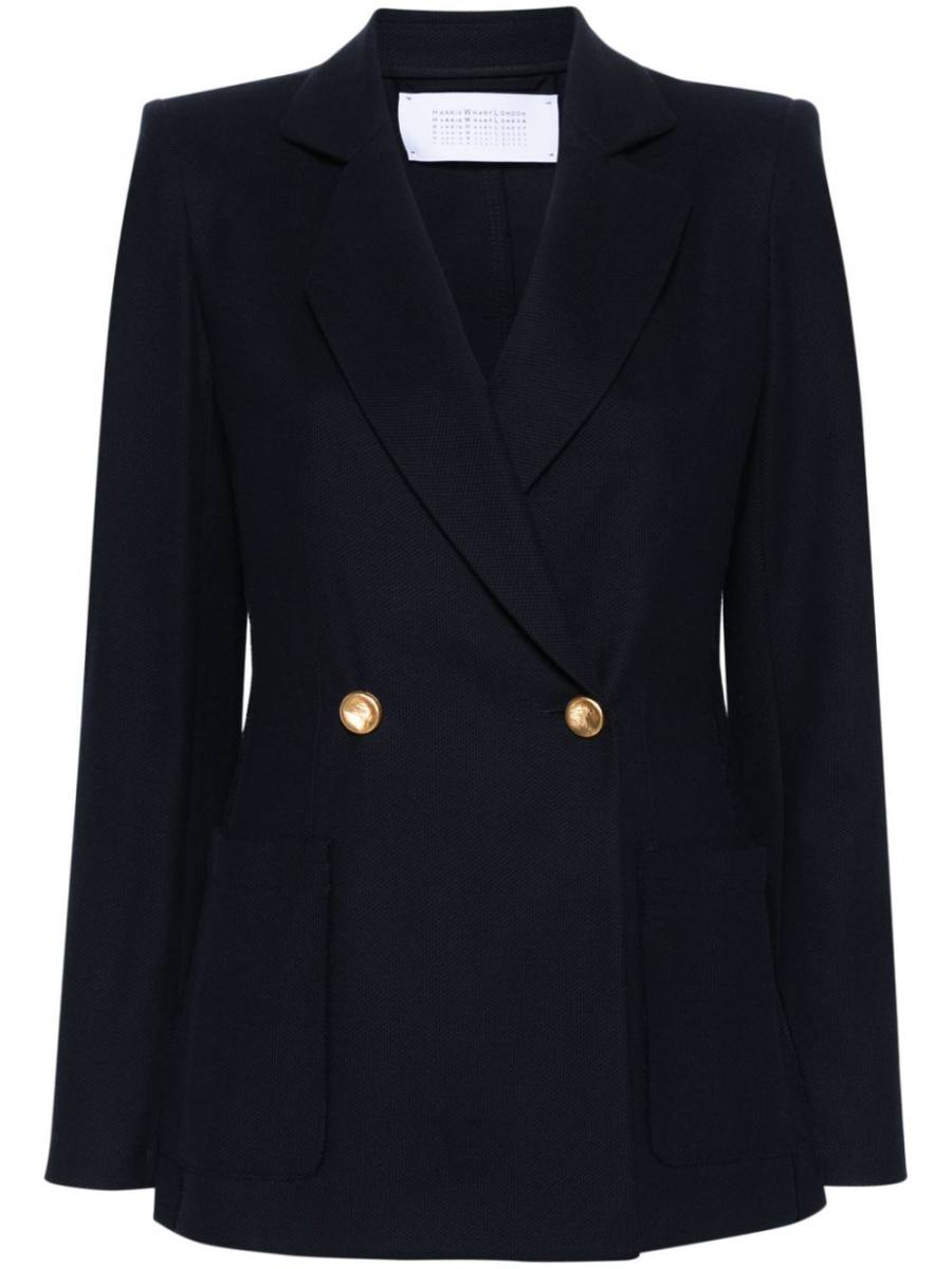 honeycomb double-breasted blazer