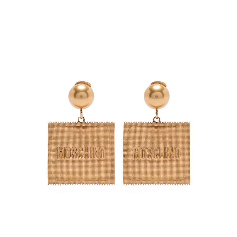 Moschino Logo-embossed Clip-on Earrings