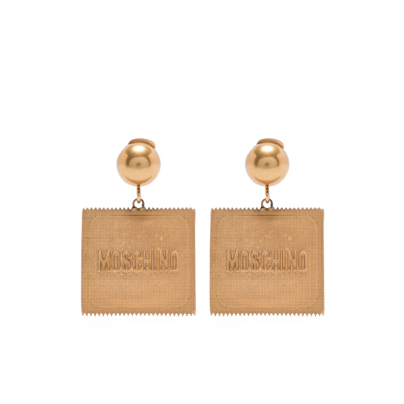 Moschino Logo-embossed Clip-on Earrings