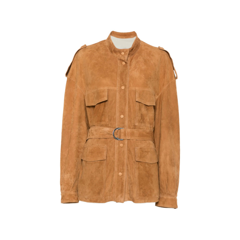 Cassell Sahariana Belted Suede Jacket