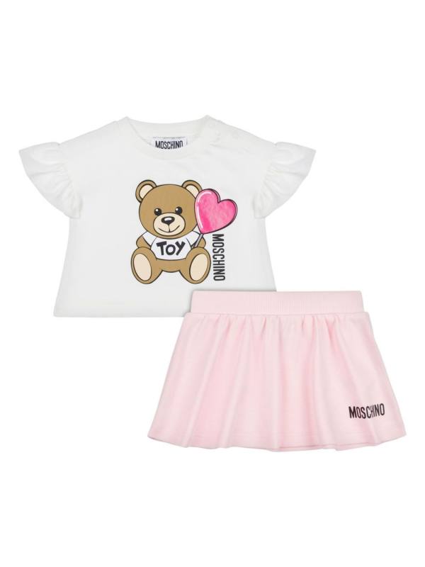logo-print skirt set