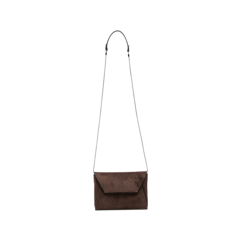 Brunello Cucinelli Suede Chain-link Cross Body Bag