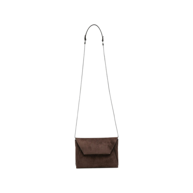Brunello Cucinelli Suede Chain-link Cross Body Bag