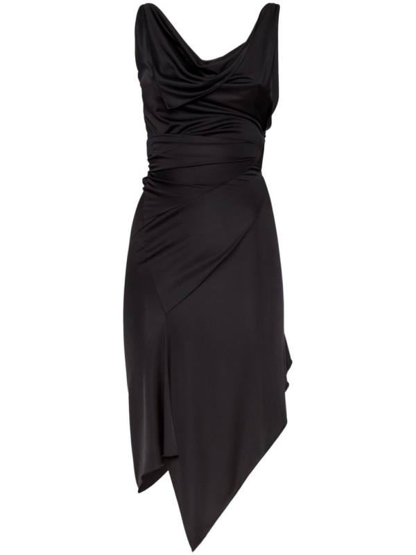 cowl-neck midi dress