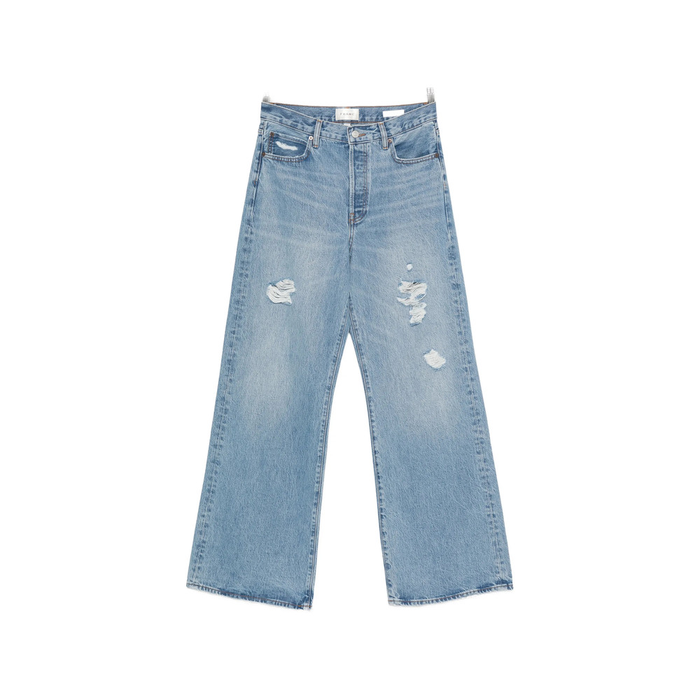 Frame The Loose Distressed Wide-leg Jeans