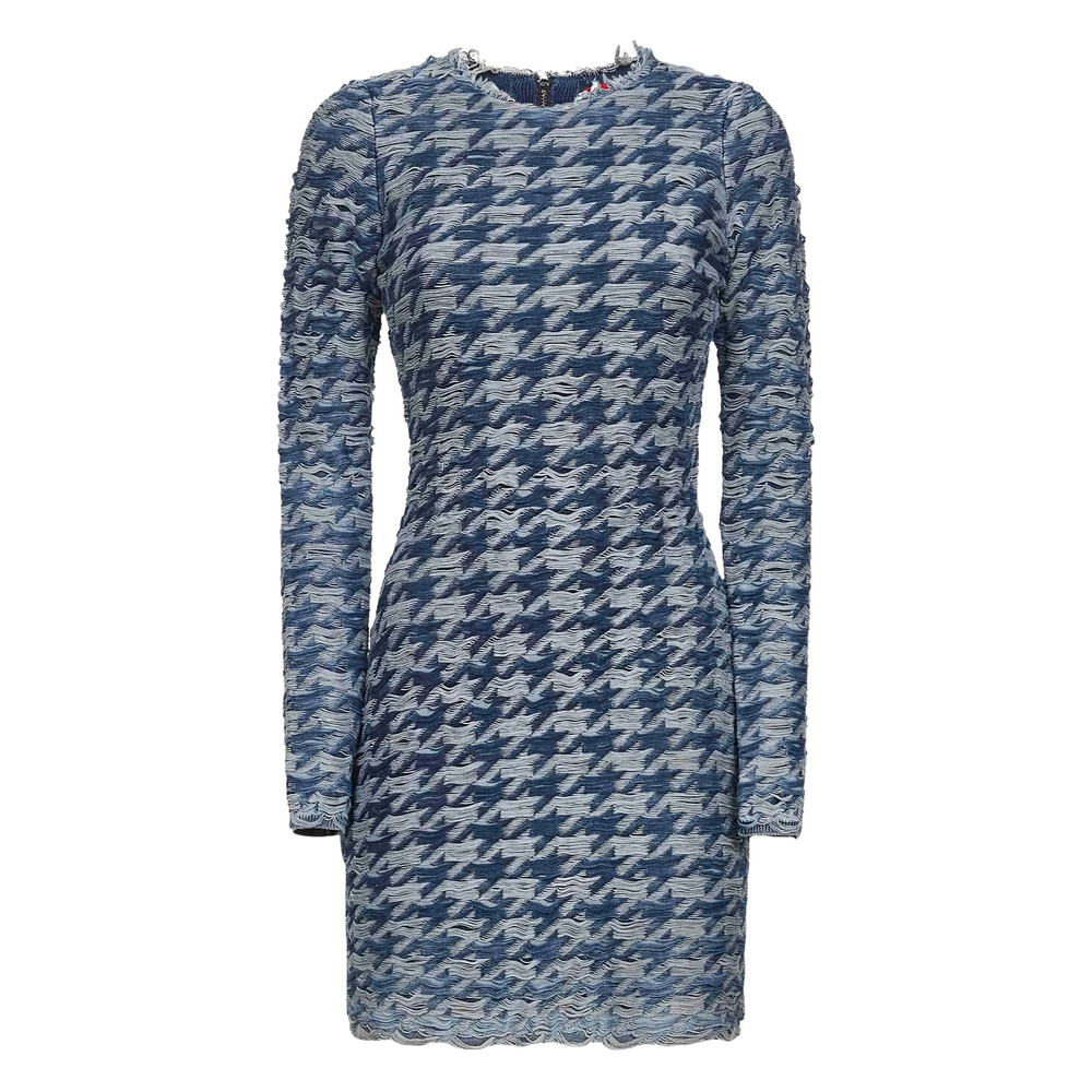 Diesel Frayed-houndstooth Mini Dress