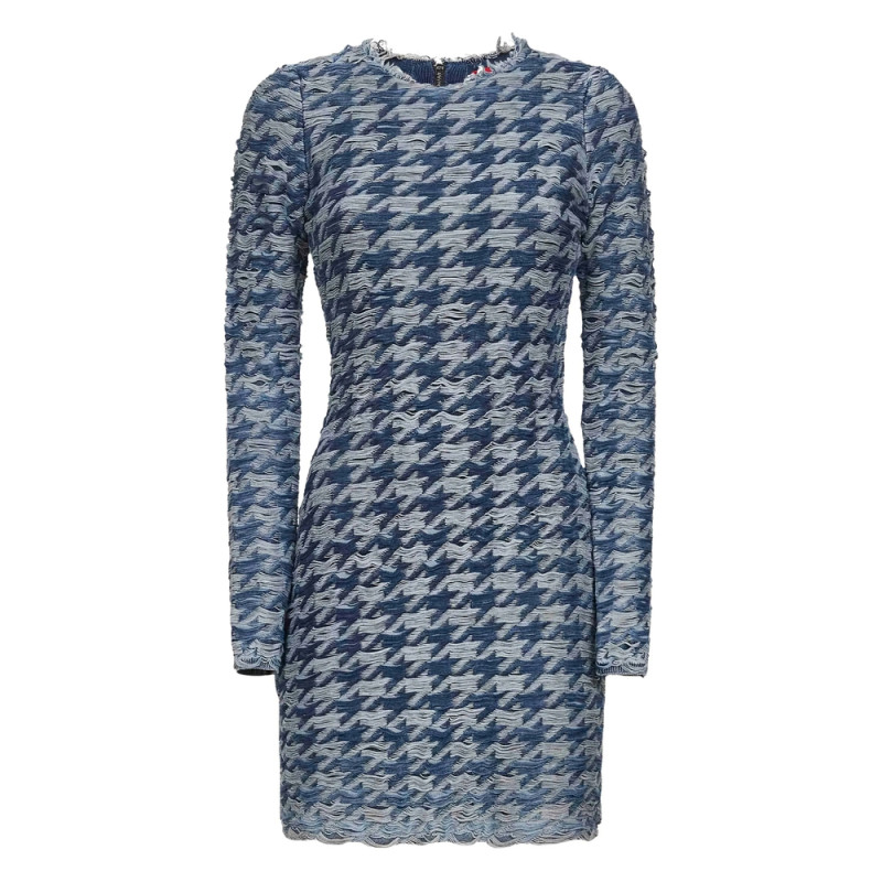 Diesel Frayed-houndstooth Mini Dress