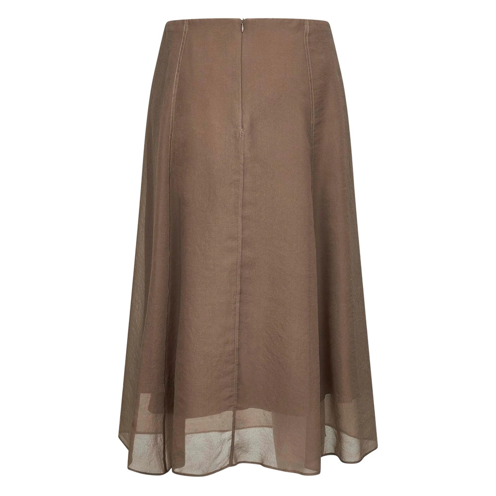 Brunello Cucinelli Stitching-detail A-line Midi Skirt