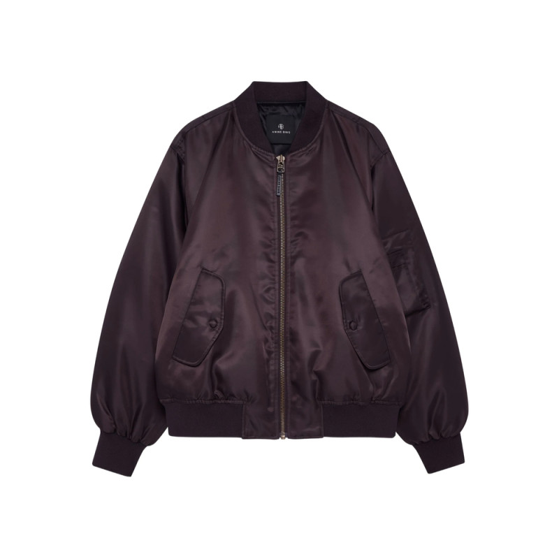 Anine Bing Leon Satin Bomber Jacket