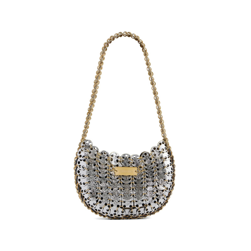 Rabanne Moon Flip Bicolor Leather-pastilles Shoulder Bag