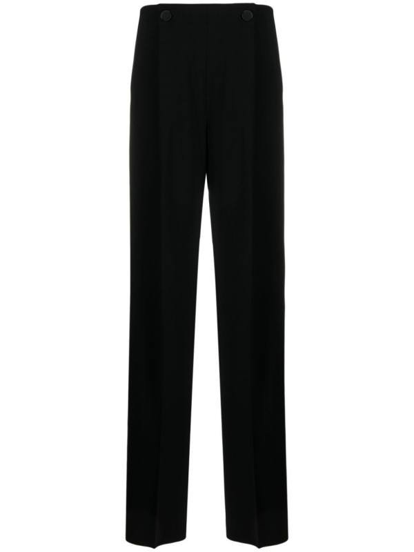 satin-finish tailored wide-leg trousers