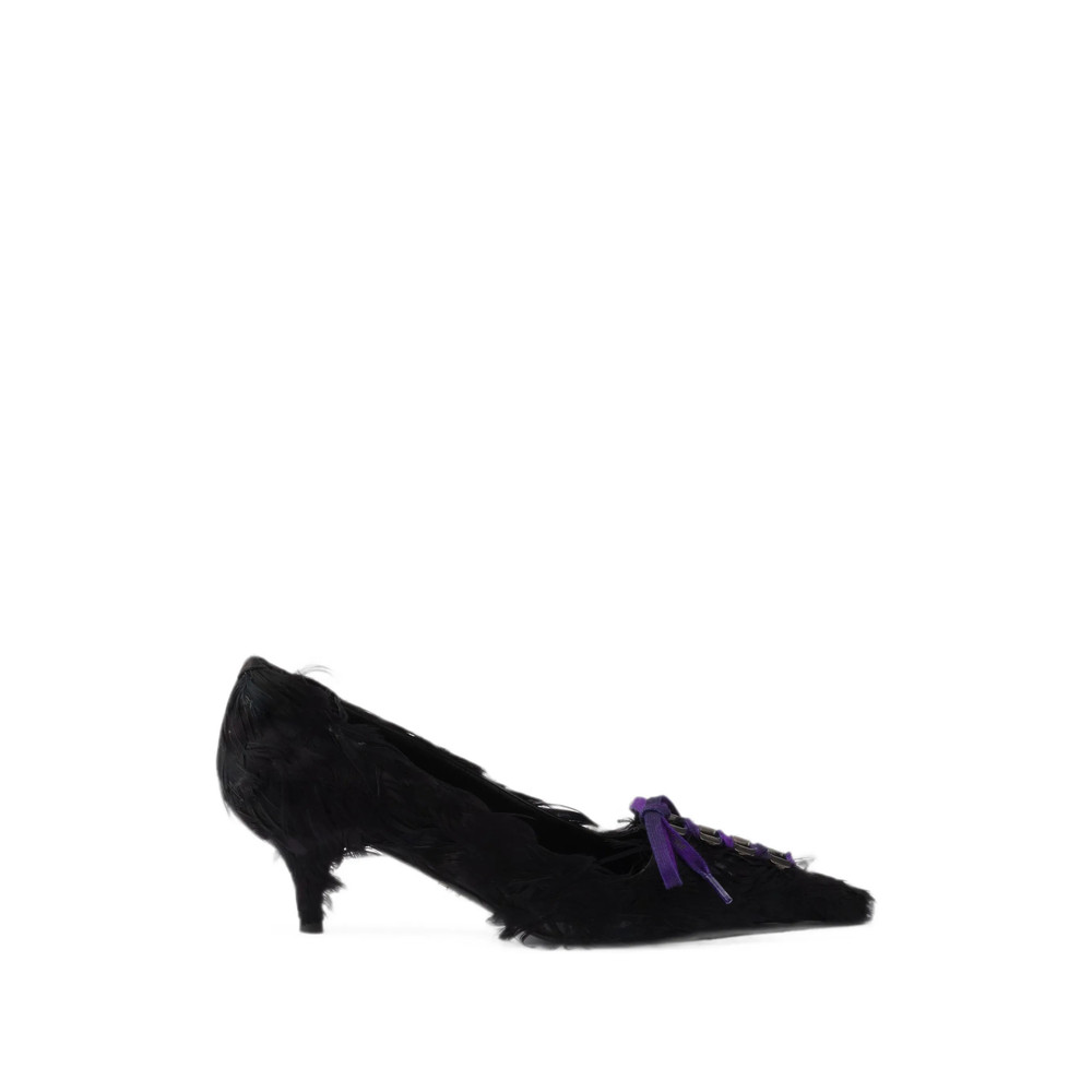 Prada Feather-embellished Satin Pumps