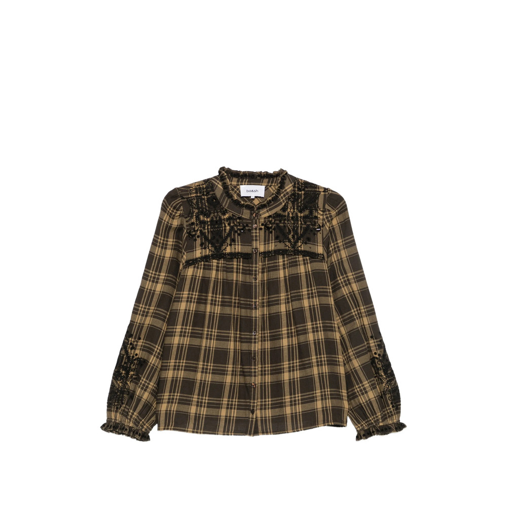 Ba & sh Kaela Embroidered Checked Blouse
