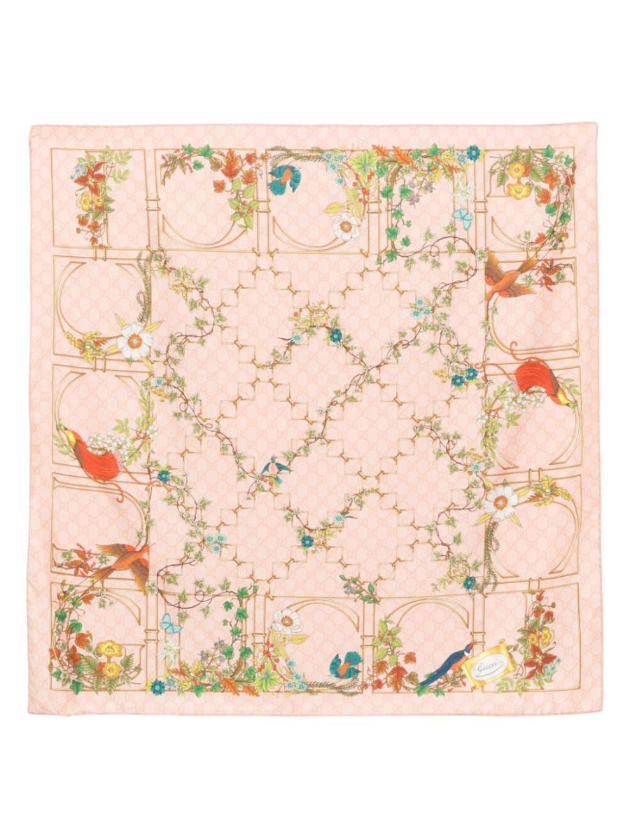 mix-print silk scarf