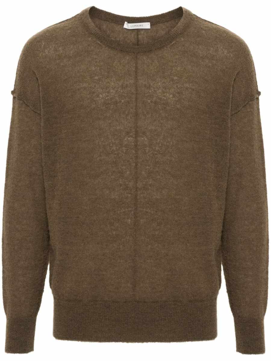 brushed fine-knit jumper