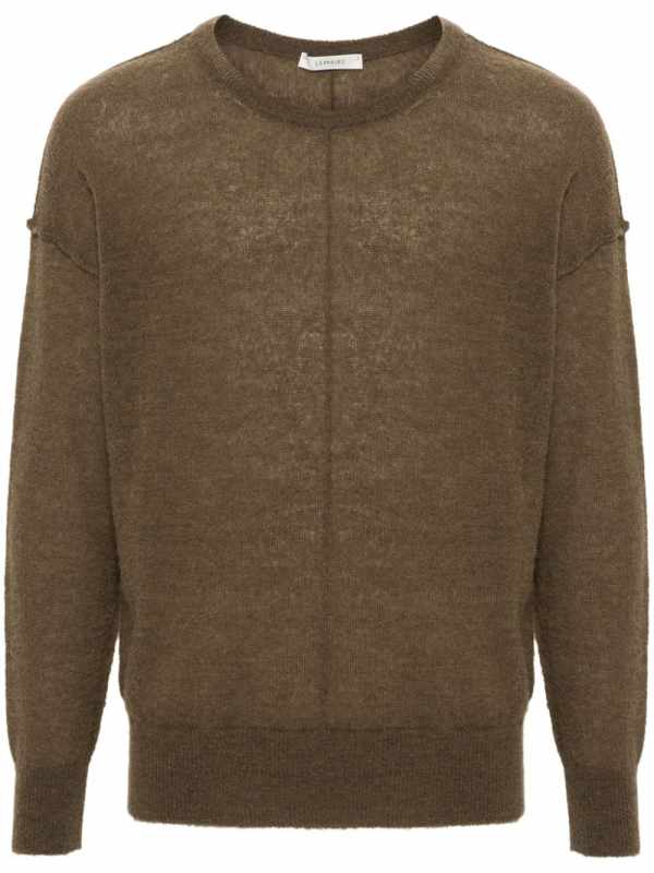 brushed fine-knit jumper