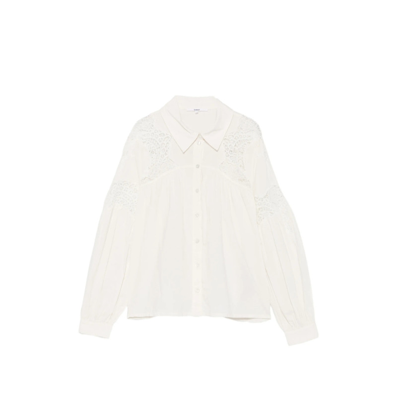 Ba & sh Roseannie Lace-panelled Ruffled Blouse