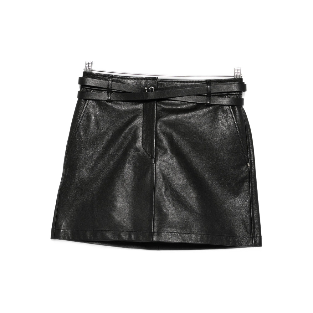 Sportmax Belted Leather Mini Skirt