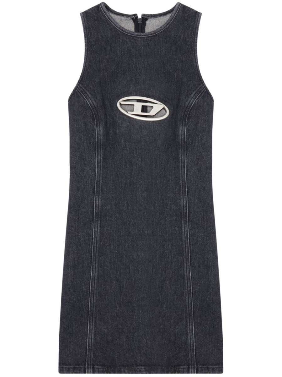 Oval D denim mini dress