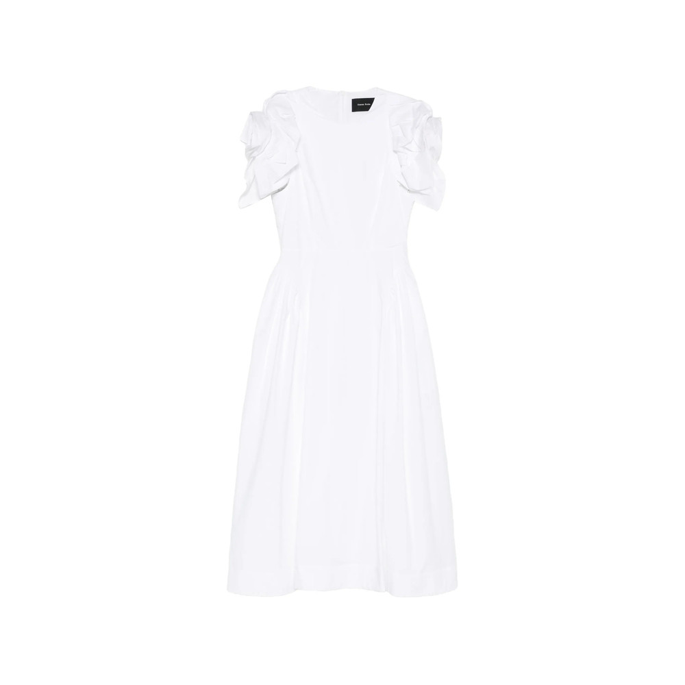 Simone Rocha Round-neck Ruffled Midi Dress