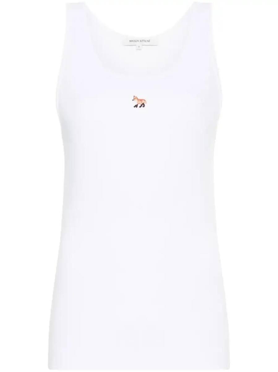Fox-motif ribbed tank top