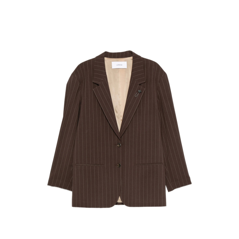Lardini Pinstripe-pattern Single-breasted Wool Blazer
