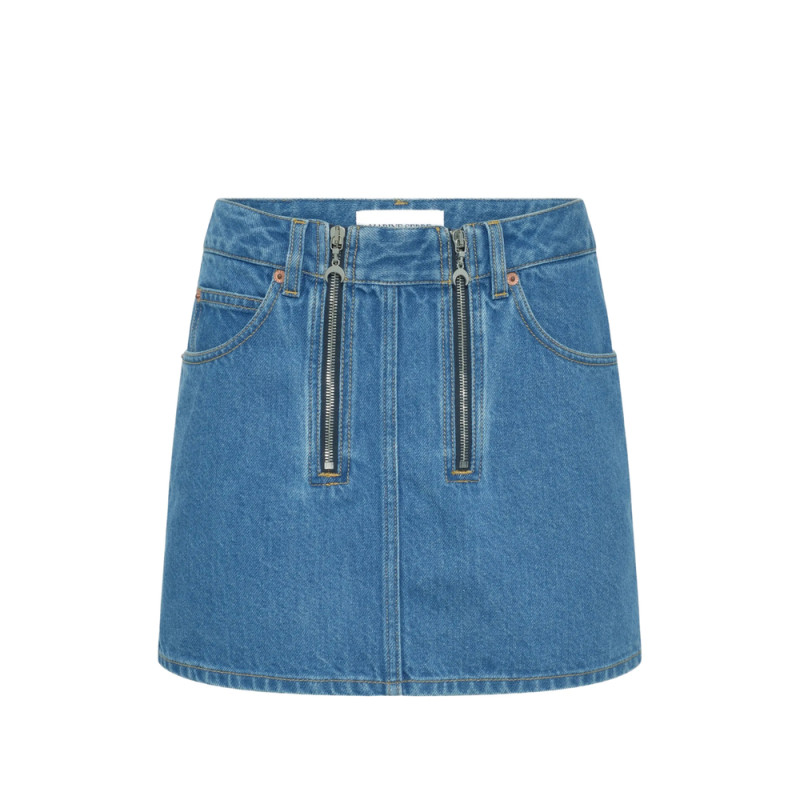 Marine Serre Zip-detail Denim Skirt