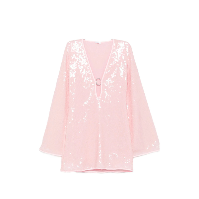 Oséree Sequins O Gem Bell-sleeve Mini Dress