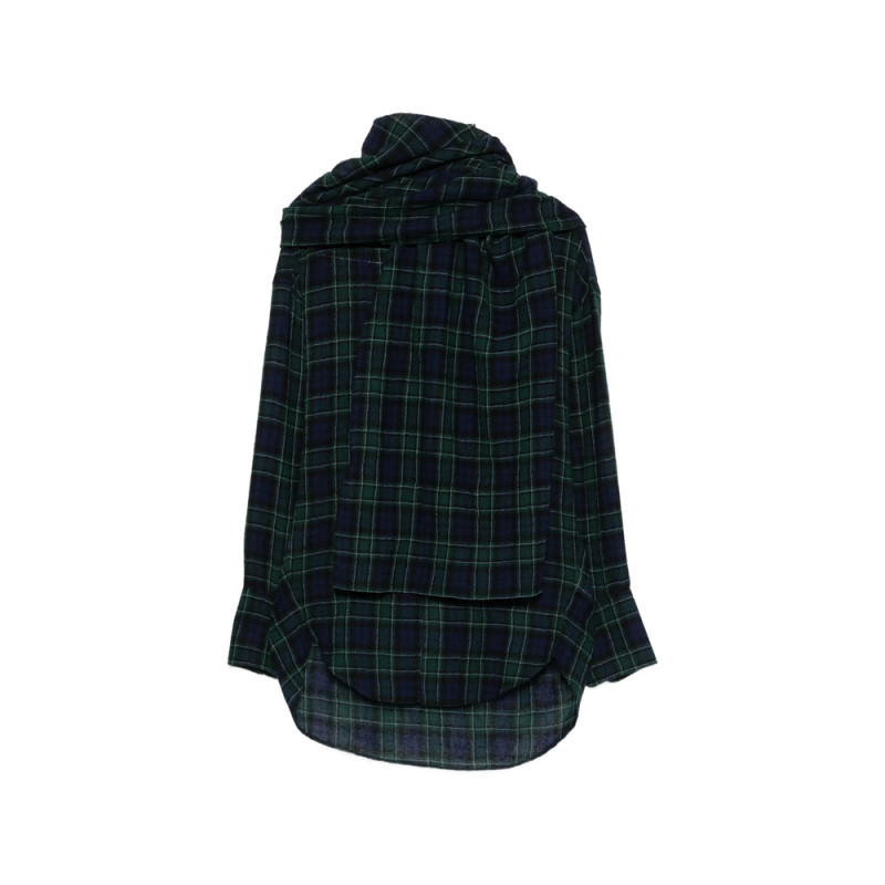 Darkpark Georgia Detachable-scarf Check Shirt