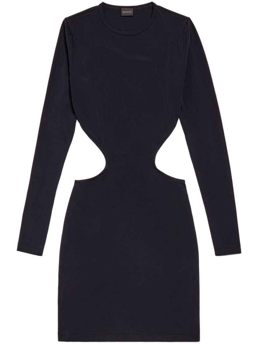 cut-out long-sleeved minidress