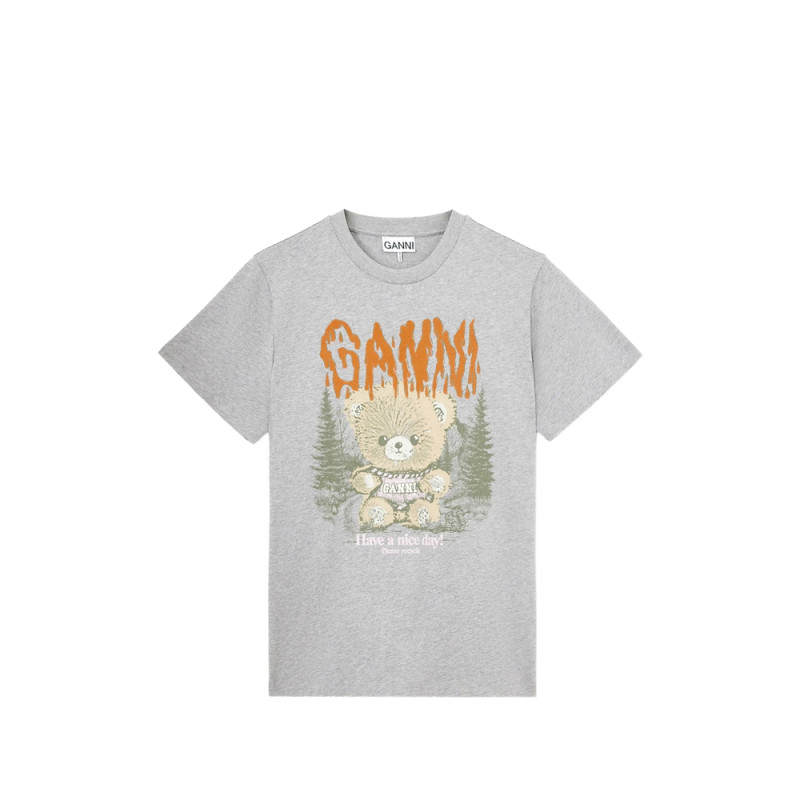 Ganni T-shirt With Forest Teddy