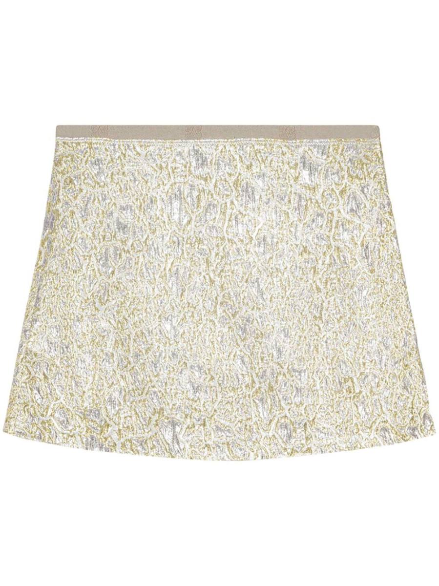 metallic cloqué mini skirt
