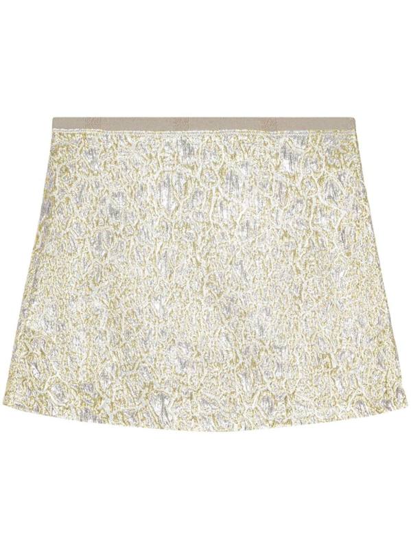 metallic cloqué mini skirt