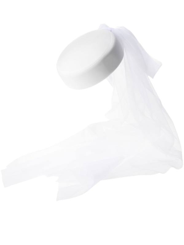 Maison Michel Jacqueline rabbit felt pillbox in white taffeta