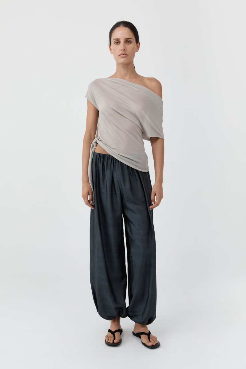 St. Agni Silk Adjustable Balloon Pants - Washed Black