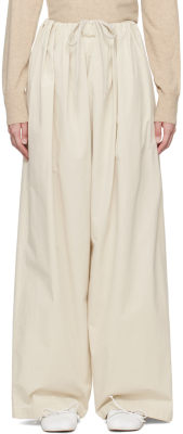 MM6 Maison Margiela Off-White Gathered Trousers