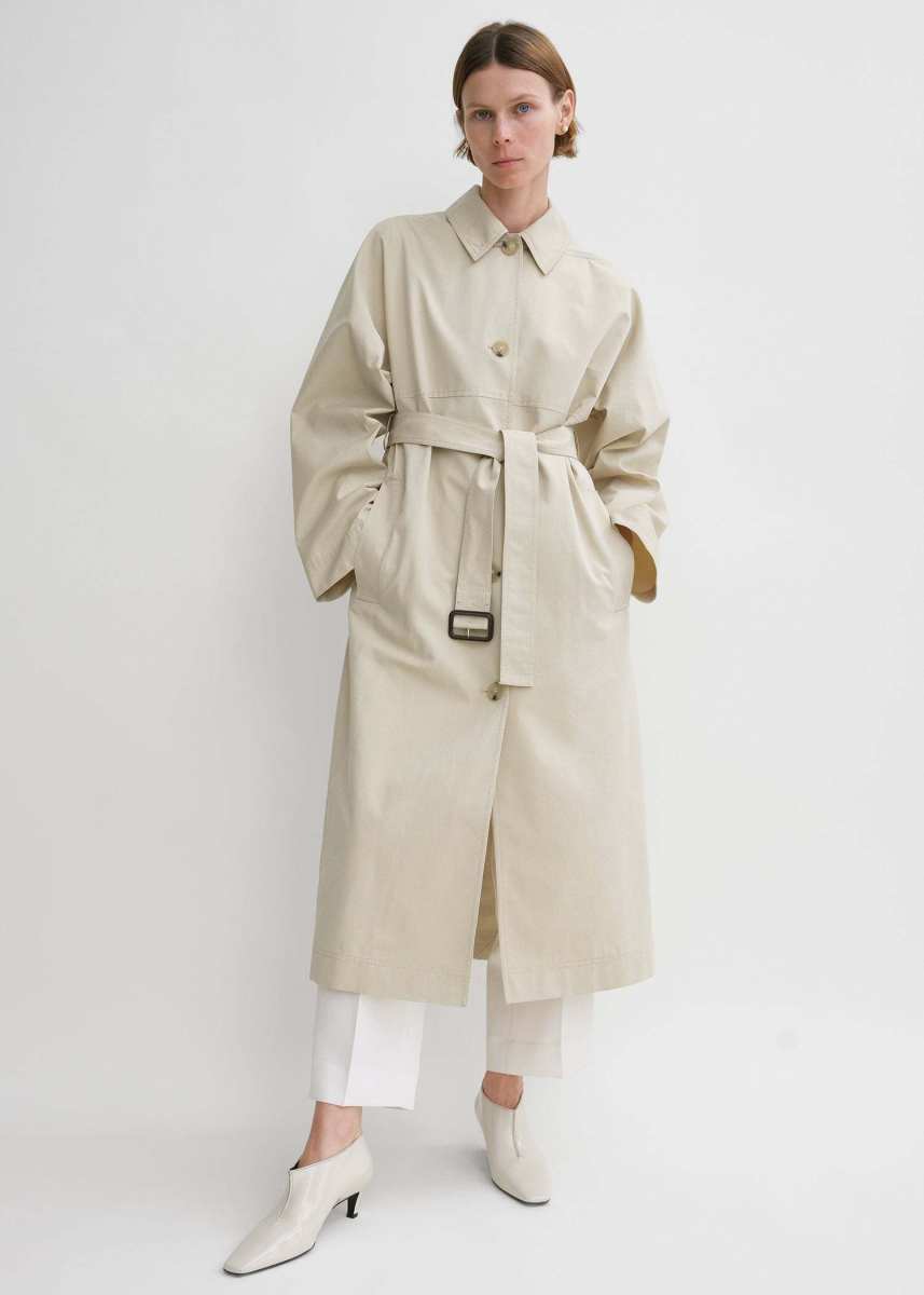 Toteme tumbled organic cotton and silk trench coat