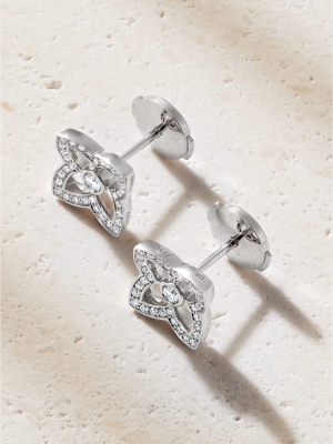 DE BEERS Lotus by DE BEERS 18-karat white gold diamond earrings