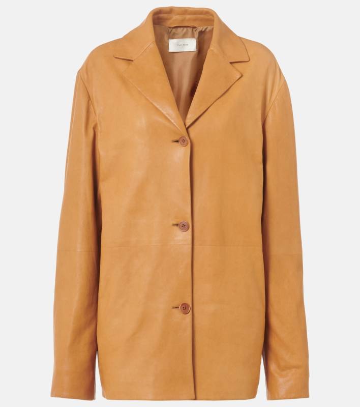 The Row Fabian leather jacket