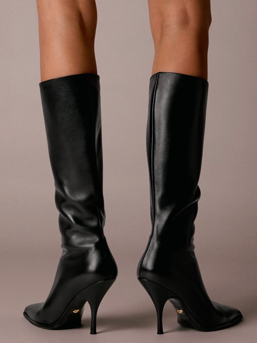 sania d'mina NINE Black Leather Boots