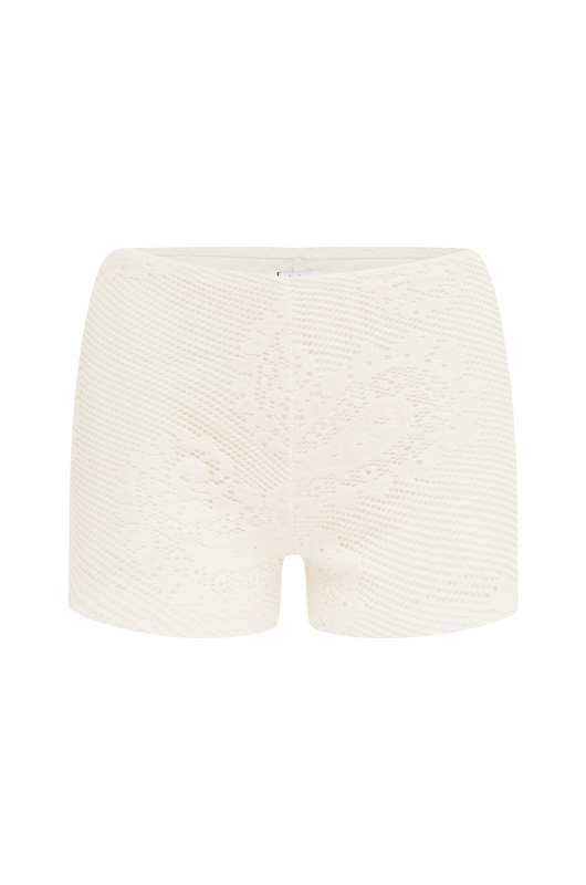 With Jean Dom Shorts | White Lace
